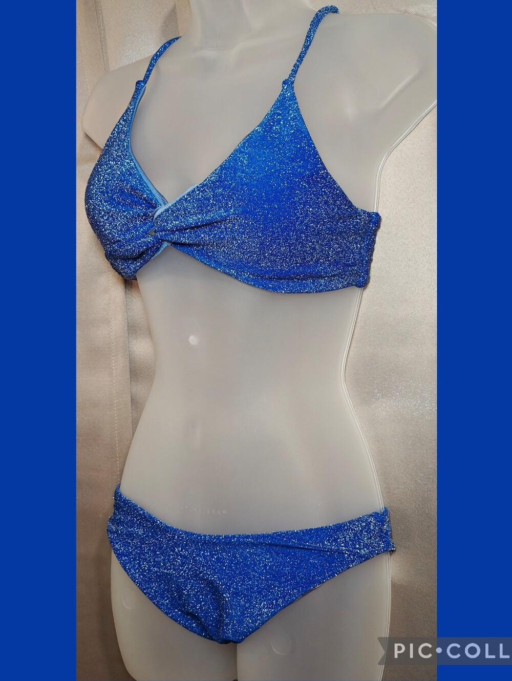 🌊NWT Berlook Blue Metallic Glitter Lurex Bikini Set🌊